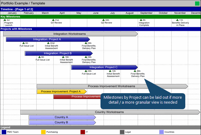 Program Plan Timeline Example in Swiftlight
